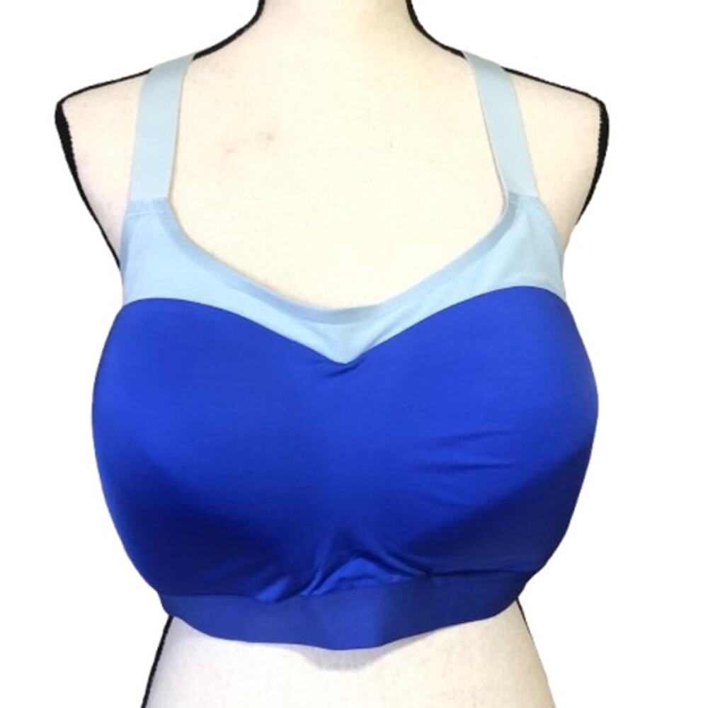 Brooks Royal Blue Bra Size 40F/XXL Dare Racerback Dri Layer Wireless Sports New